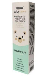 Dermoskin BabyCare Prebiotic & Postbiotic Face Cream for Sensitive Skin - Natural, Moisturizing, Soothing Baby Skincare
