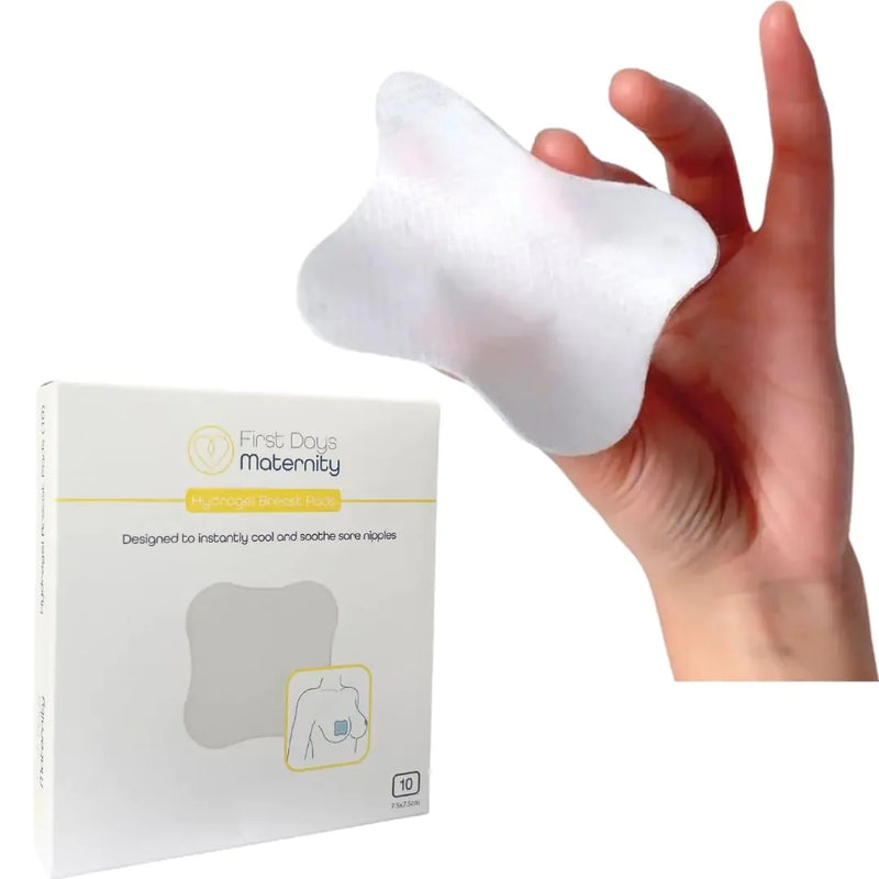 First Days Maternity - Hydrogel Breast Pads for Sore Nipples Instant Cooling Relief Suitable for All Skin Types Pads with Soft Fabric Backing and 1 mm Thickness 7.5 cm x 7.5 cm Pack of 10 Pads - # BAGE211610101 - BIG FRENCHIES
