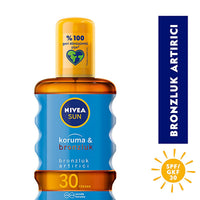 Nivea Sun SPF 30 Tanning Oil Spray: High Sun Protection, Natural Bronze, Water Resistant, UVA/UVB Protection - 6.76 fl oz