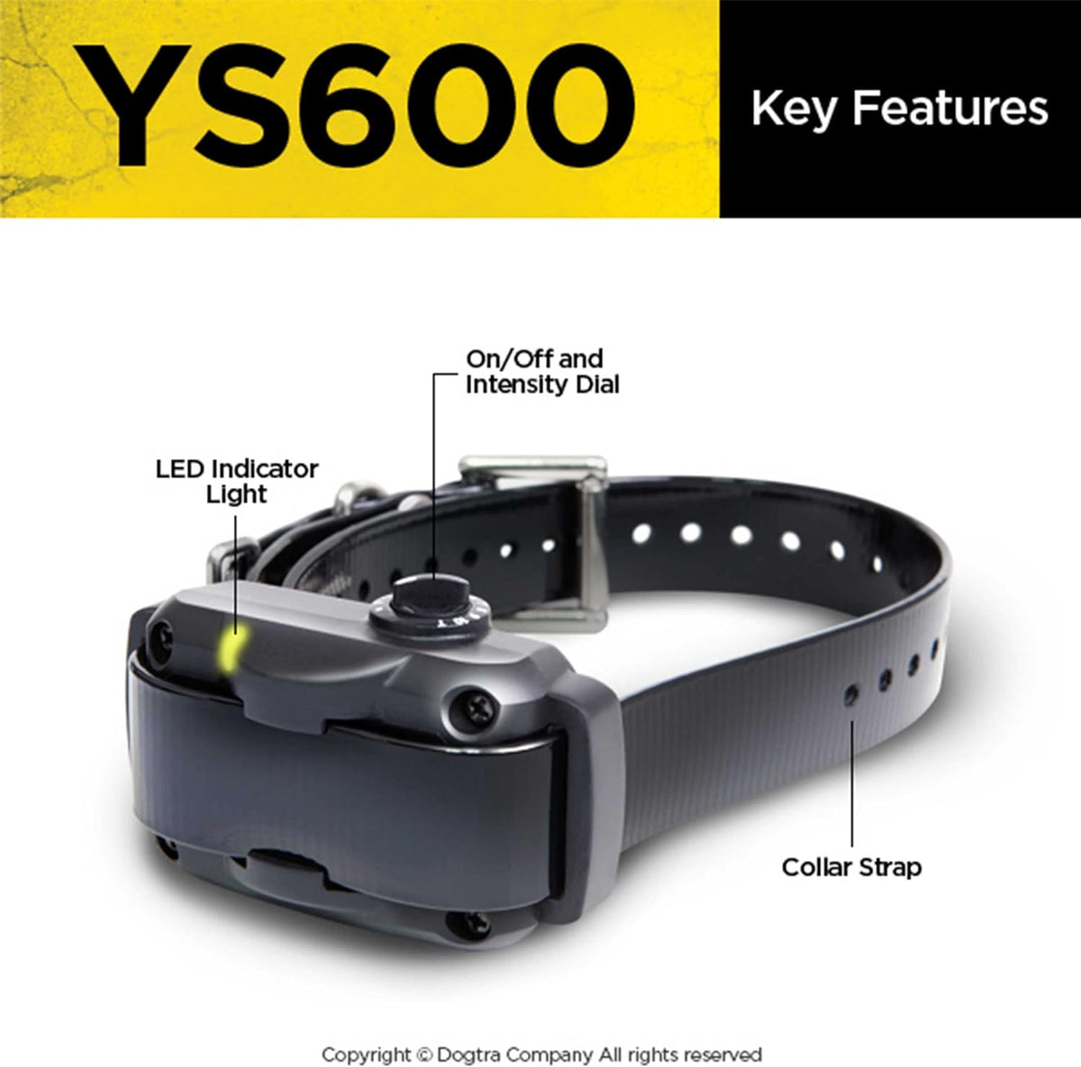 Dogtra YS600 Bark Control Collar for Dogs 35 lbs and Up - Advanced Bark Sensor, 10 Intensity Levels