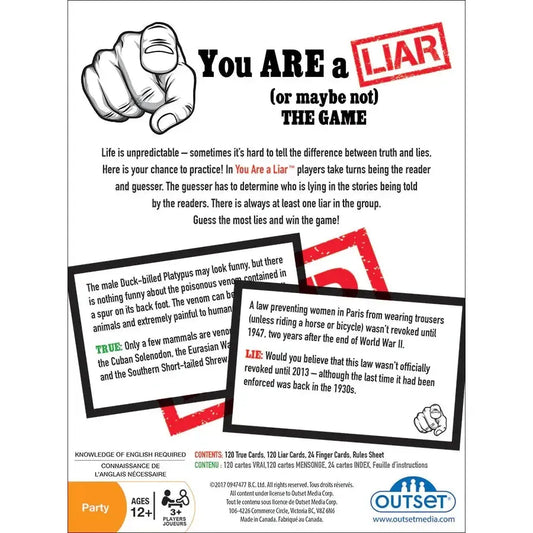 You Are a Liar (or maybe not) The Game - Outset