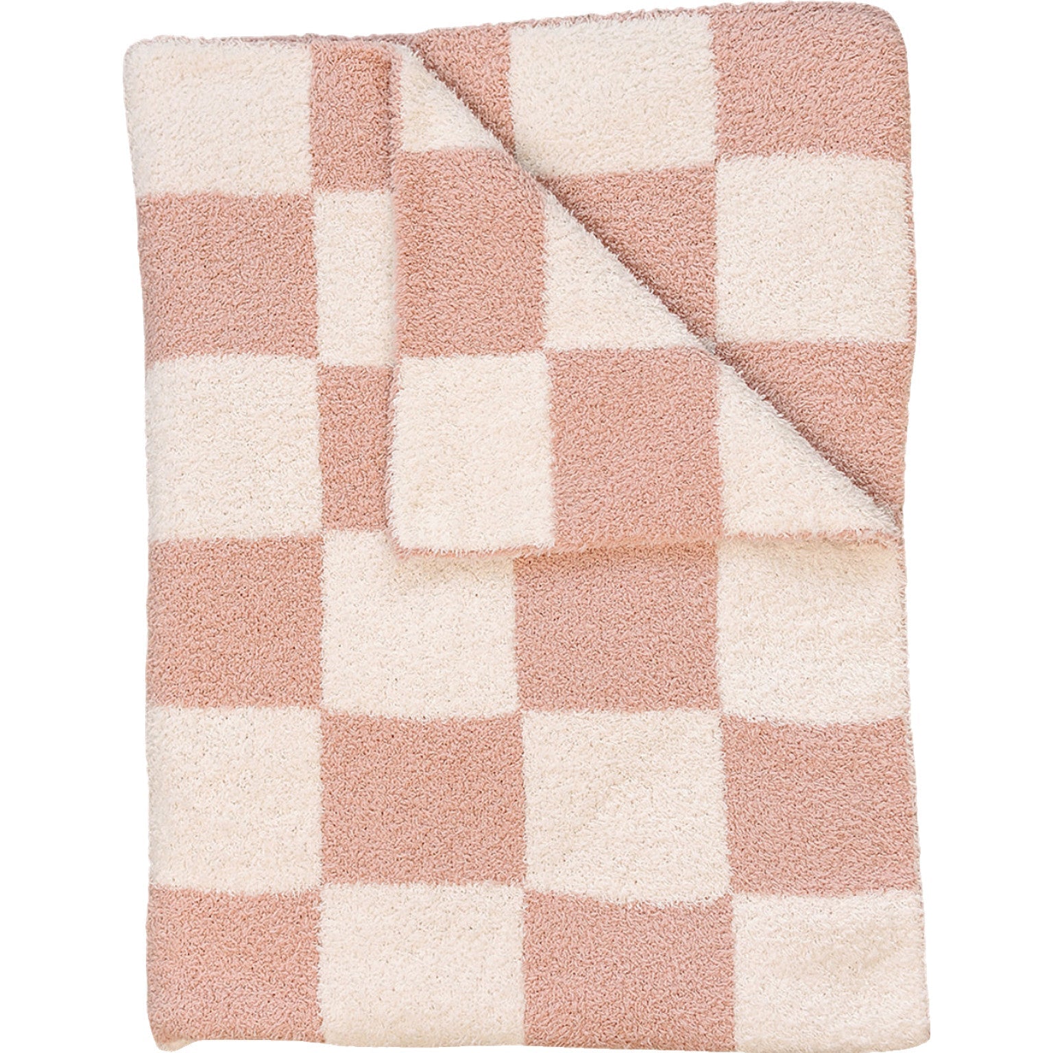 Pink Checkered Plush Blanket - BIG FRENCHIES