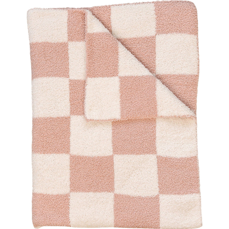 Pink Checkered Plush Blanket - BIG FRENCHIES