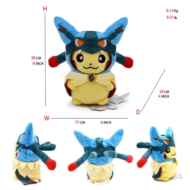 24 Pcs Pokemon Pikachu Cosplay Toys Charizard Snorlax Garchomp Tyranitar Hydreigon Anime Stuffed Plush Cartoon Peluche Dolls - # BOT&G512610001