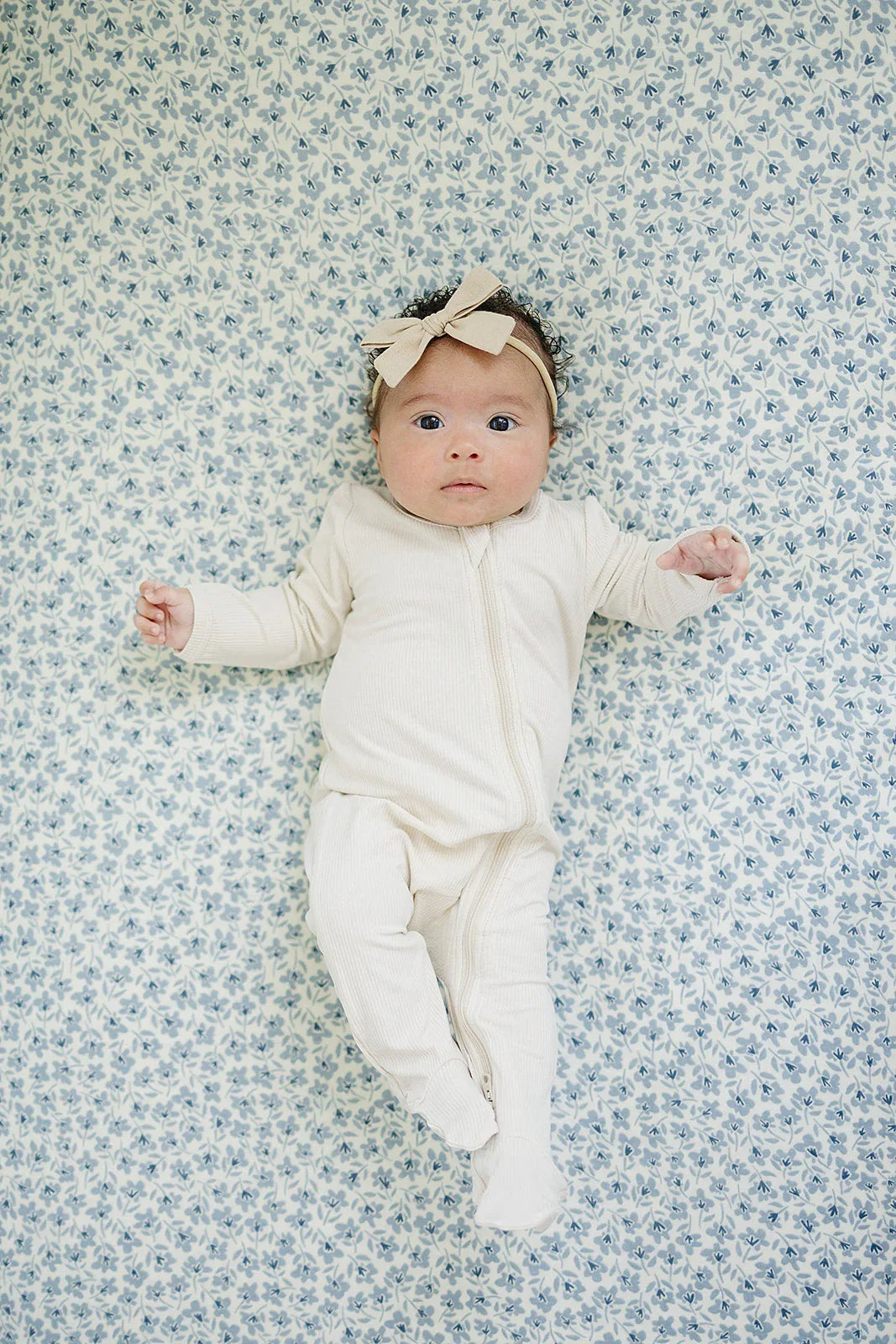 Blue Blossom Muslin Crib Sheet - BIG FRENCHIES