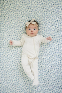 Blue Blossom Muslin Crib Sheet - BIG FRENCHIES