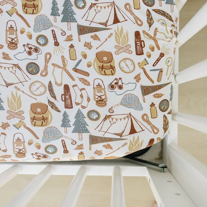 Camping Trip Bamboo Stretch Crib Sheet - BIG FRENCHIES
