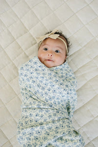 Blue Blossom Muslin Swaddle Blanket - BIG FRENCHIES
