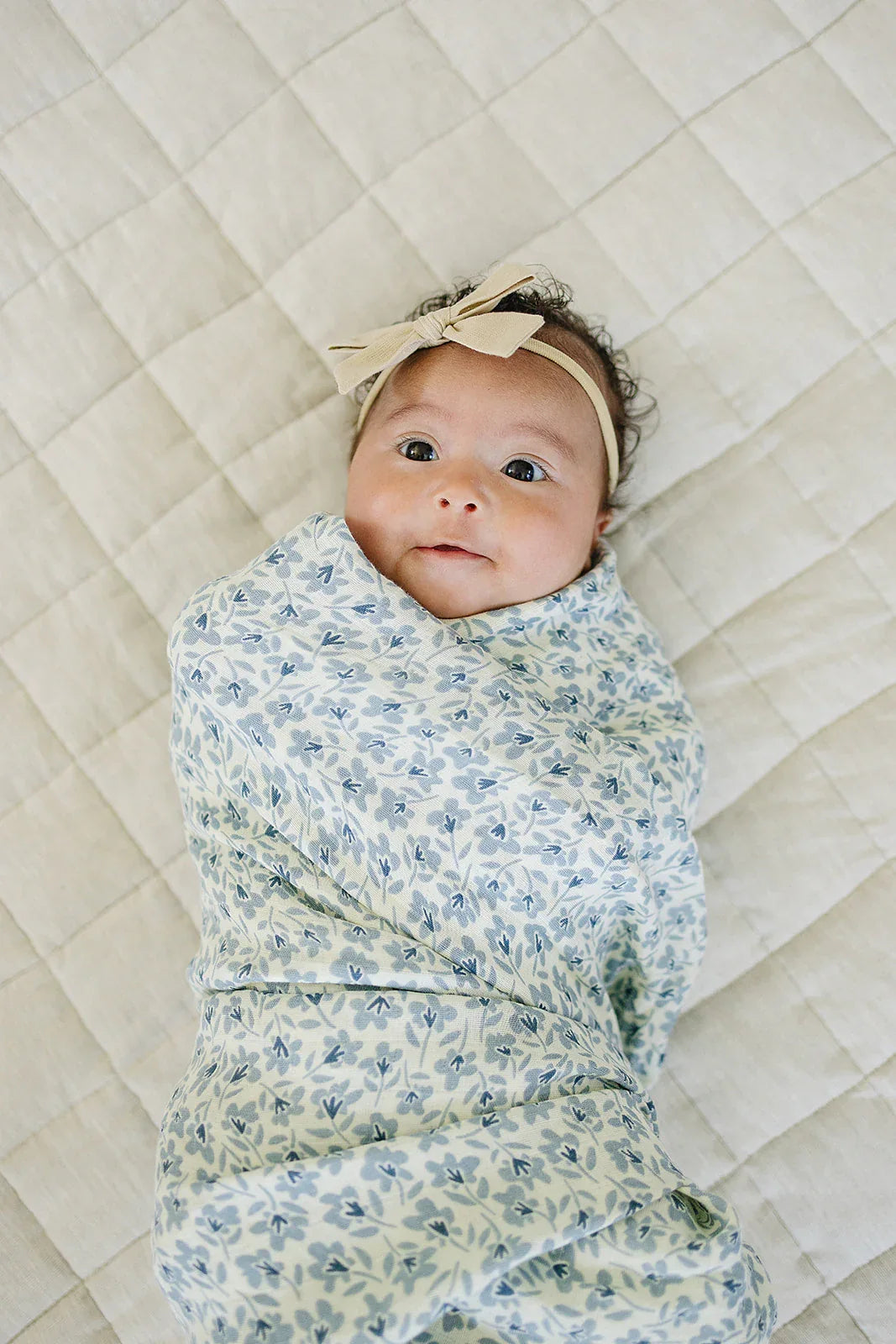 Blue Blossom Muslin Swaddle Blanket - BIG FRENCHIES