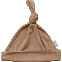 Latte Ribbed Bamboo Newborn Knot Hat - BIG FRENCHIES
