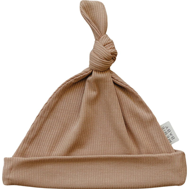 Latte Ribbed Bamboo Newborn Knot Hat - BIG FRENCHIES
