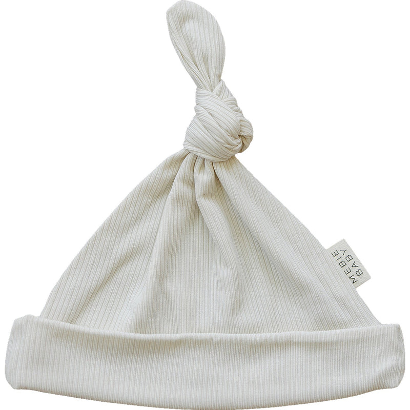 Cream Ribbed Bamboo Newborn Knot Hat - BIG FRENCHIES