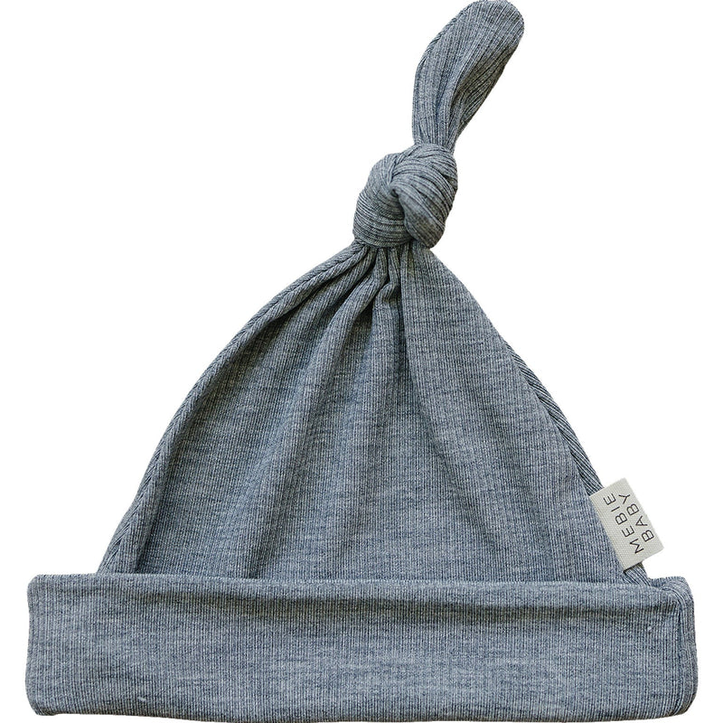 Heather Grey Ribbed Bamboo Newborn Knot Hat - BIG FRENCHIES