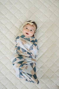 Patchwork Print Muslin Swaddle Blanket - BIG FRENCHIES
