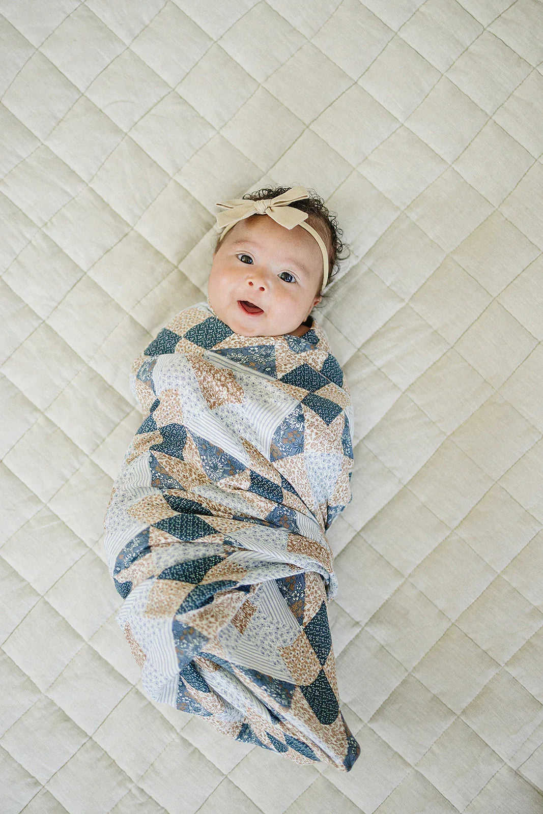 Patchwork Print Muslin Swaddle Blanket - BIG FRENCHIES