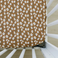 Mustard Floral Bamboo Stretch Crib Sheet - BIG FRENCHIES