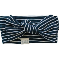Navy Stripes Ribbed Bamboo Head Wrap - BIG FRENCHIES