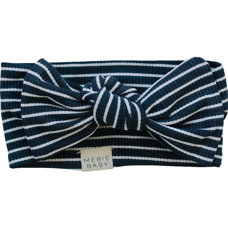Navy Stripes Ribbed Bamboo Head Wrap - BIG FRENCHIES