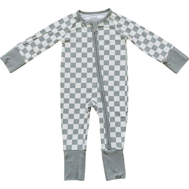 Light Green Checkered Bamboo Zipper - BIG FRENCHIES