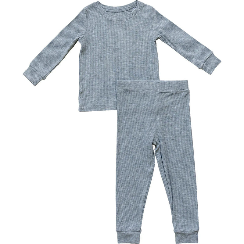 Heather Grey Ribbed Bamboo Cozy Set - BIG FRENCHIES