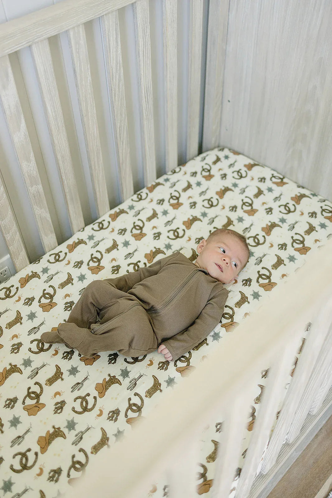 Outlaw Cowboy Muslin Crib Sheet - BIG FRENCHIES