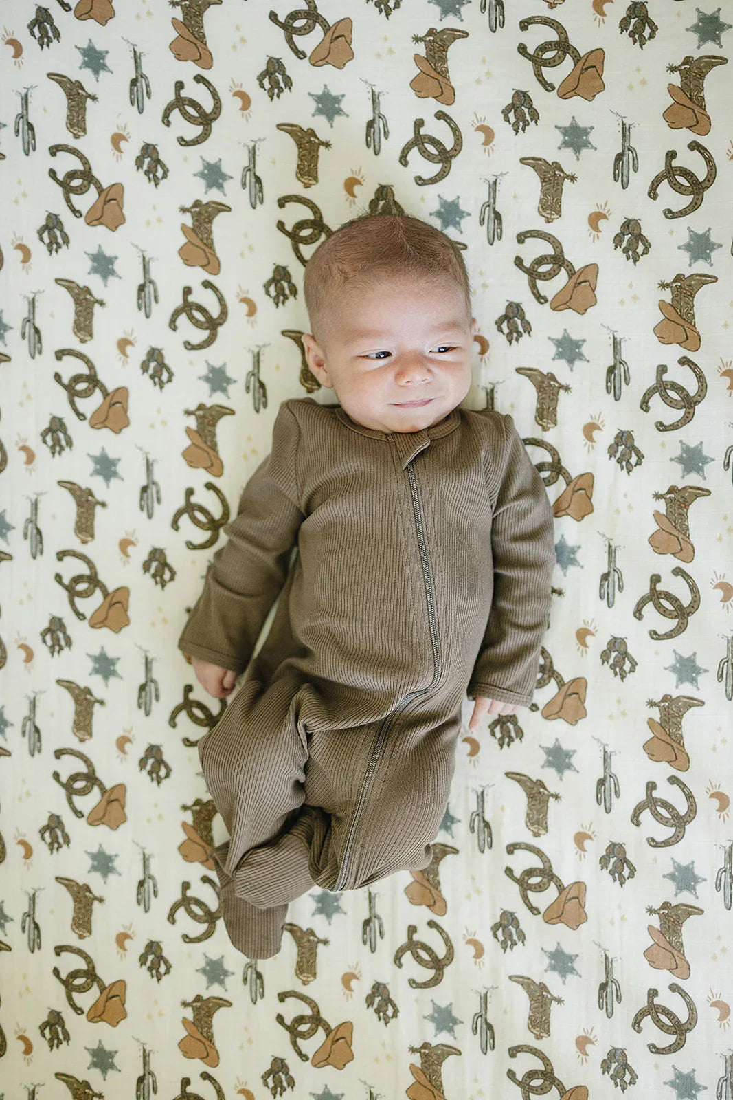 Outlaw Cowboy Muslin Crib Sheet - BIG FRENCHIES