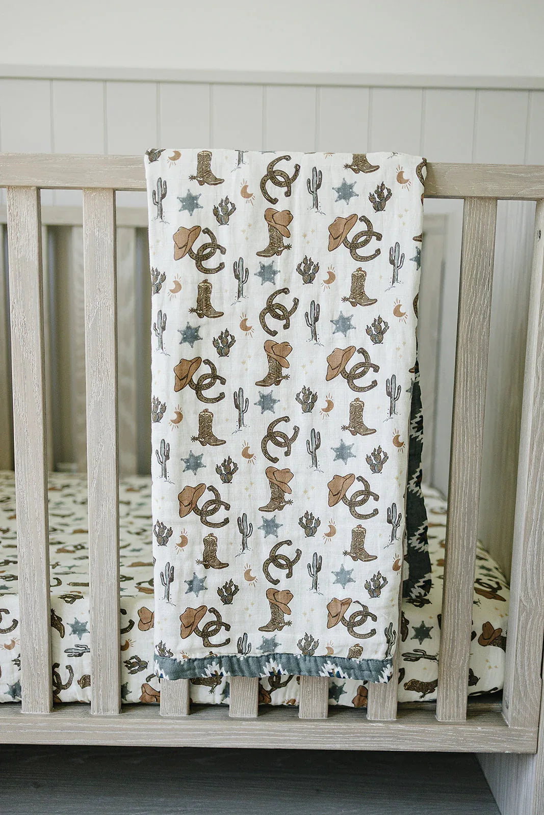 Outlaw Cowboy Muslin Crib Sheet - BIG FRENCHIES