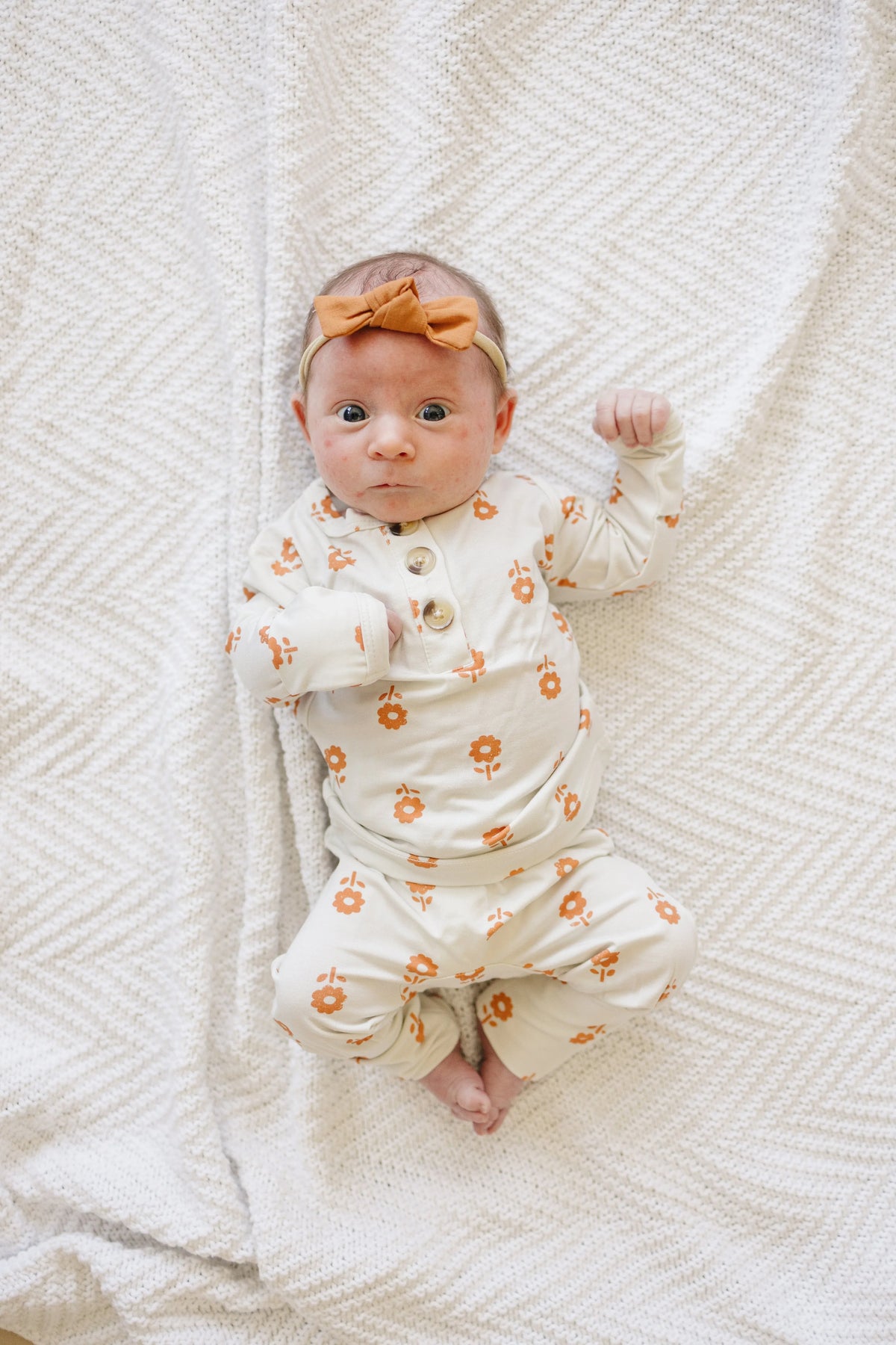Orange Posie 2pc Bamboo Pajamas for Kids - Sizes Newborn & Up! - BIG FRENCHIES