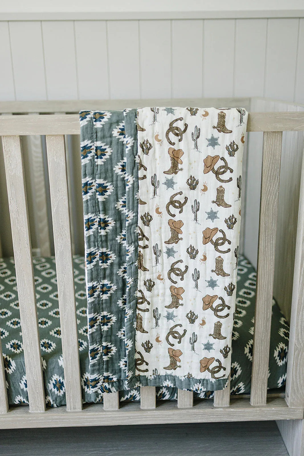 Southwest Aztec + Outlaw Cowboy Muslin Quilt - BIG FRENCHIES