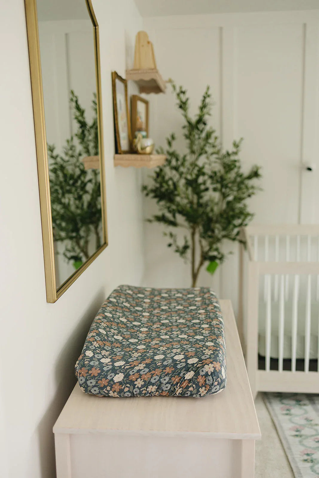 Midnight Floral Muslin Changing Pad Cover - BIG FRENCHIES