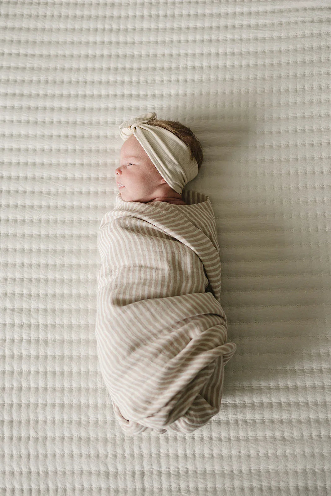 Taupe Stripe Muslin Swaddle Blanket - BIG FRENCHIES