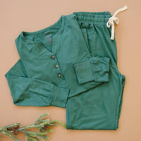 Women's Green Emerald Bamboo Christmas Pajamas - BIG FRENCHIES