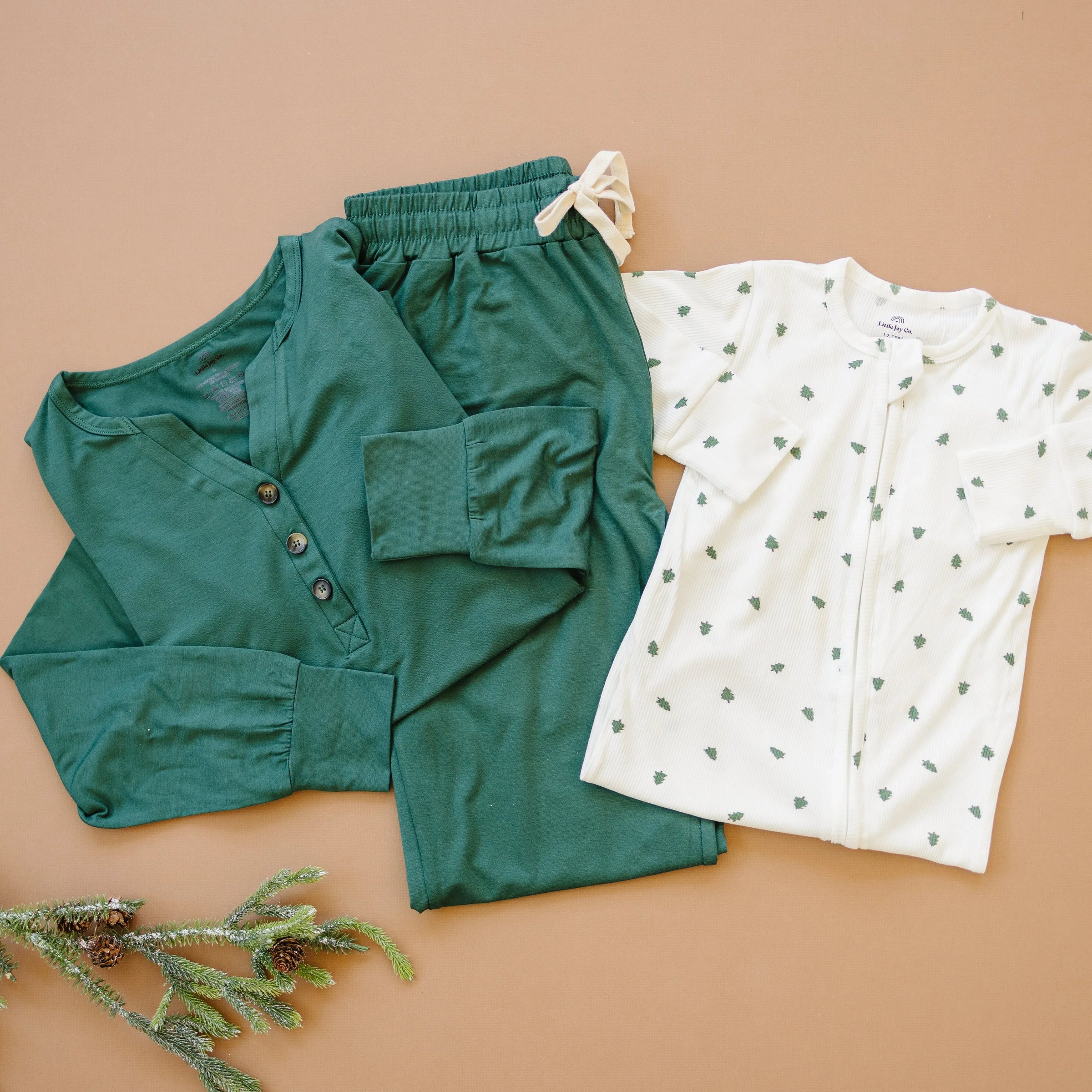 Tiny Trees Ribbed Bamboo Zippy Pajamas - BIG FRENCHIES