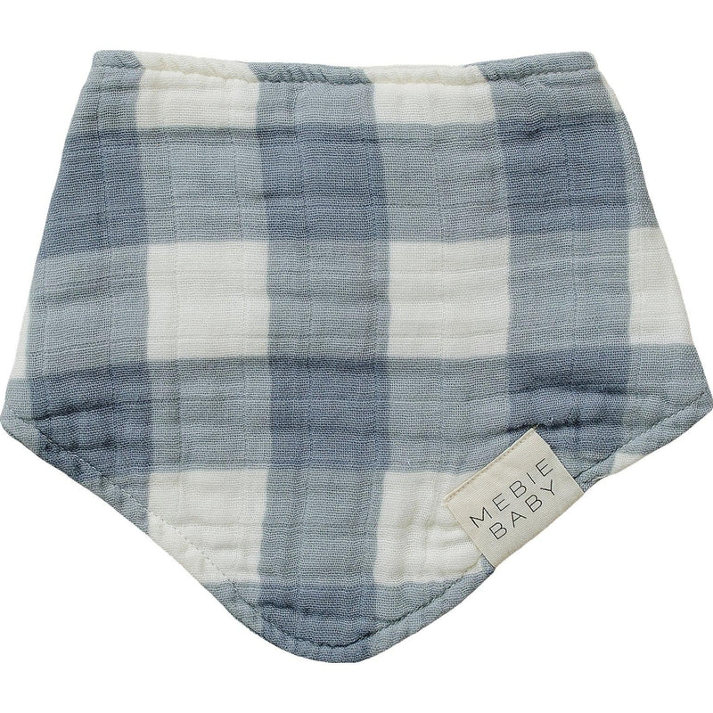 Dusty Blue Gingham Classic Muslin Bib - BIG FRENCHIES