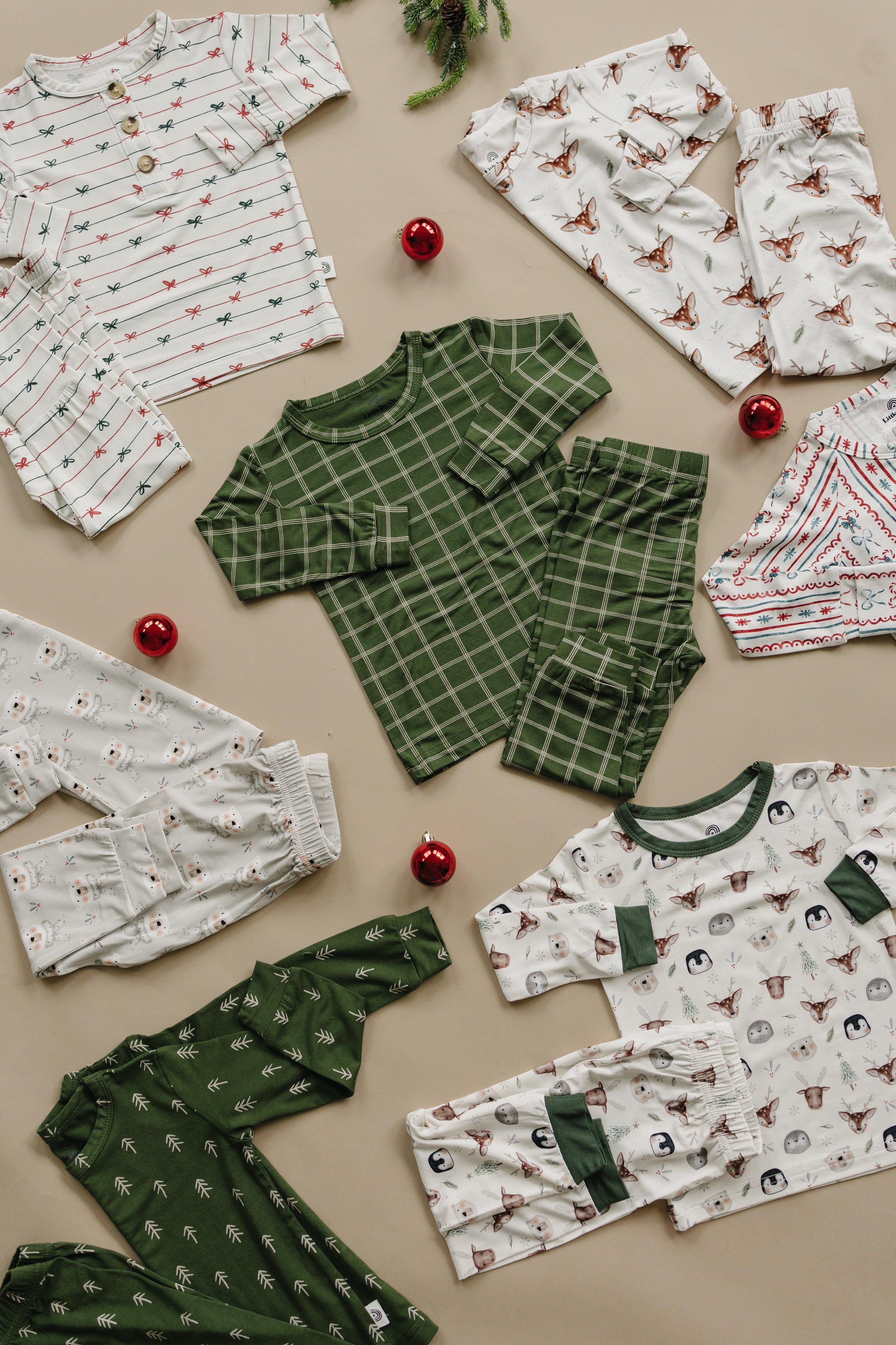 Tied with a Bow Christmas 2pc Henley Bamboo Pajamas - BIG FRENCHIES