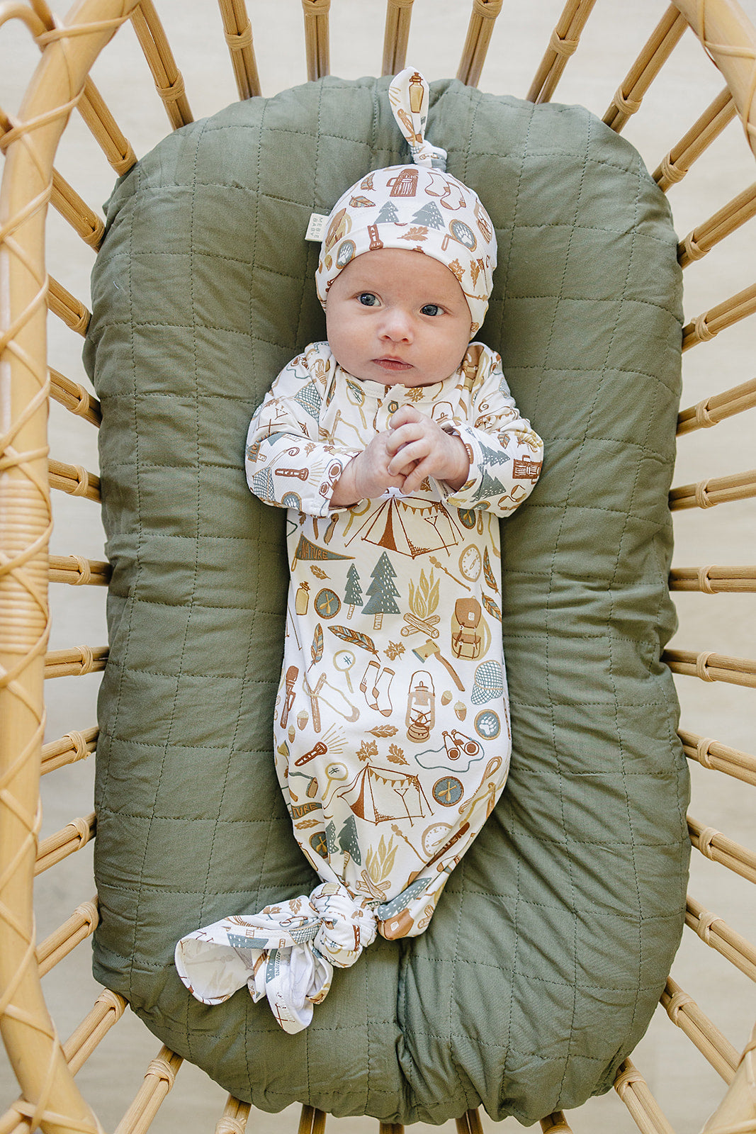 Camping Trip Bamboo Newborn Knot Hat - BIG FRENCHIES