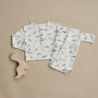 Snugglesaurus 2pc Henley Bamboo Pajamas - Sizes Newborn & Up! - BIG FRENCHIES