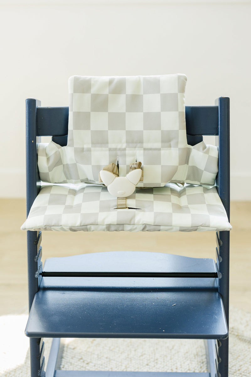 Neutral Checker Cushion for the Stokke Tripp Trapp Highchair - BIG FRENCHIES