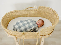 Dusty Blue Gingham Muslin Swaddle Blanket - BIG FRENCHIES
