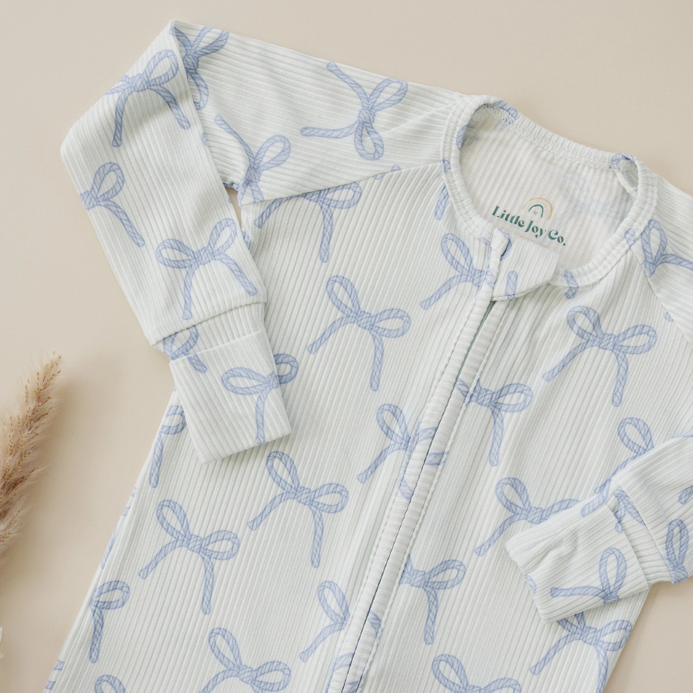 Blue Belle Ribbed Bamboo Zippy Pajamas - BIG FRENCHIES
