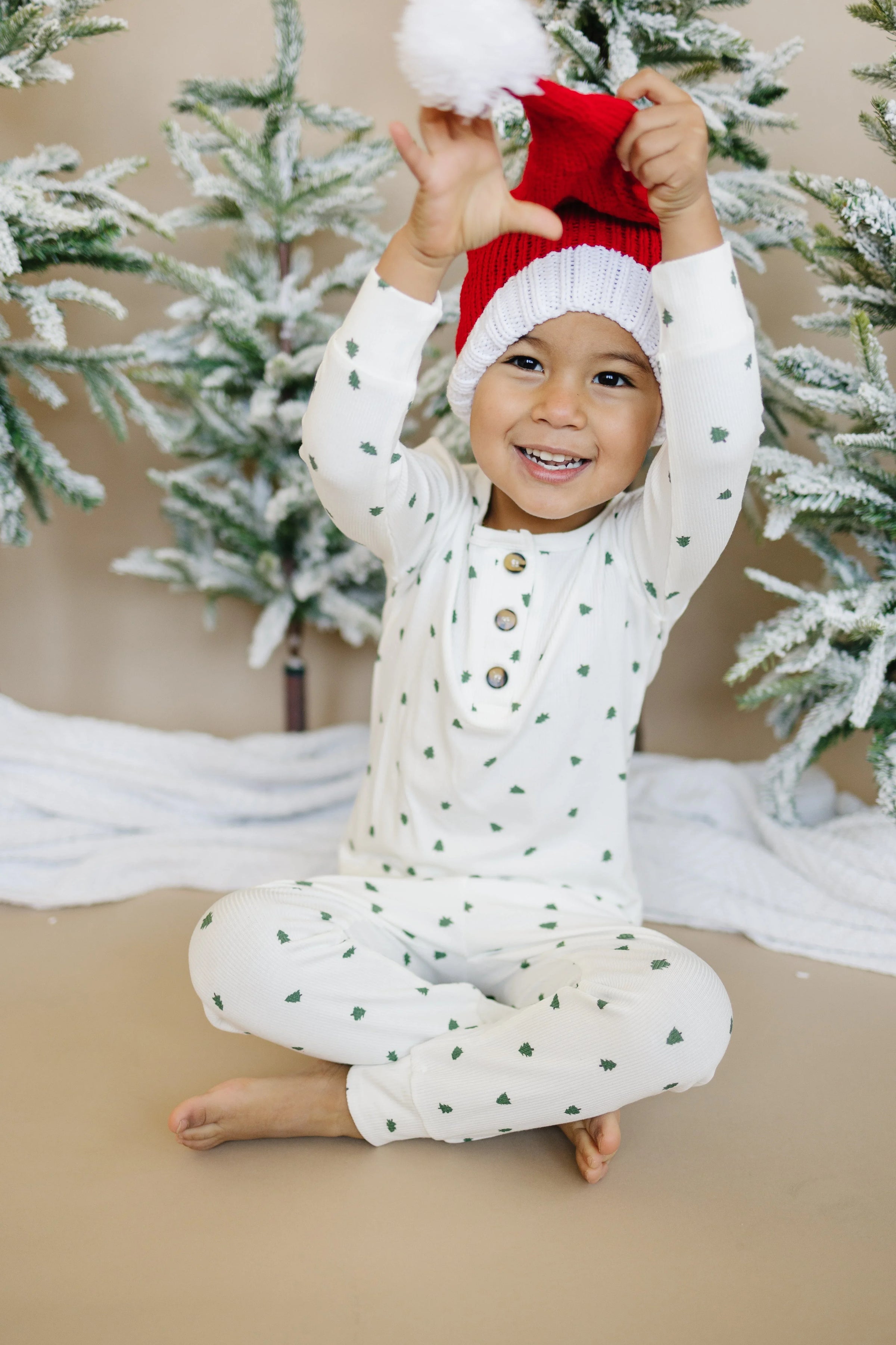 Tiny Trees Ribbed Bamboo 2pc Henley Pajamas - BIG FRENCHIES
