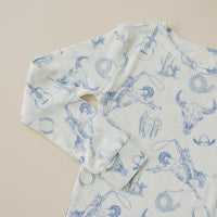 Cowboy Blues 2pc Ribbed Bamboo Pajamas - BIG FRENCHIES