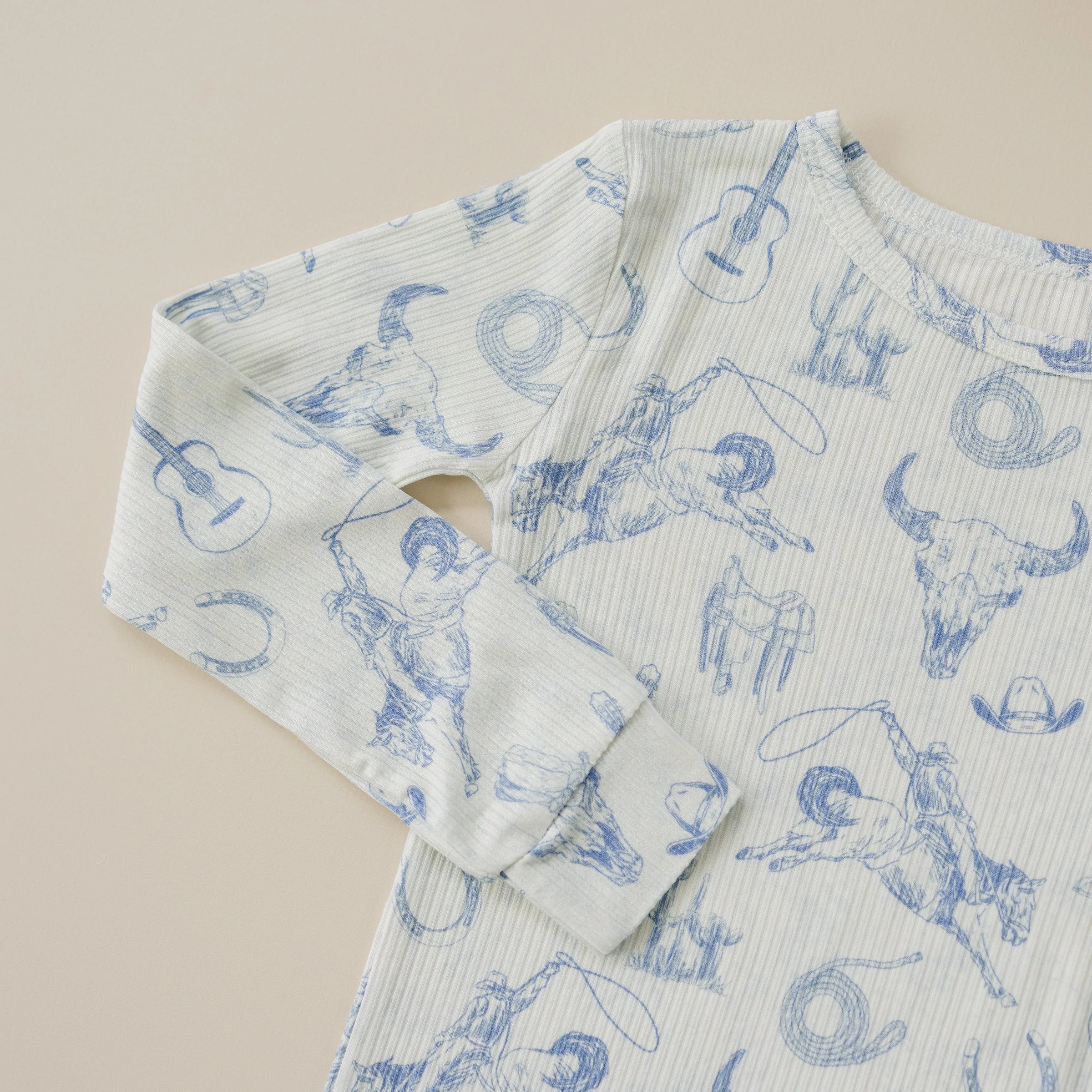 Cowboy Blues 2pc Ribbed Bamboo Pajamas - BIG FRENCHIES