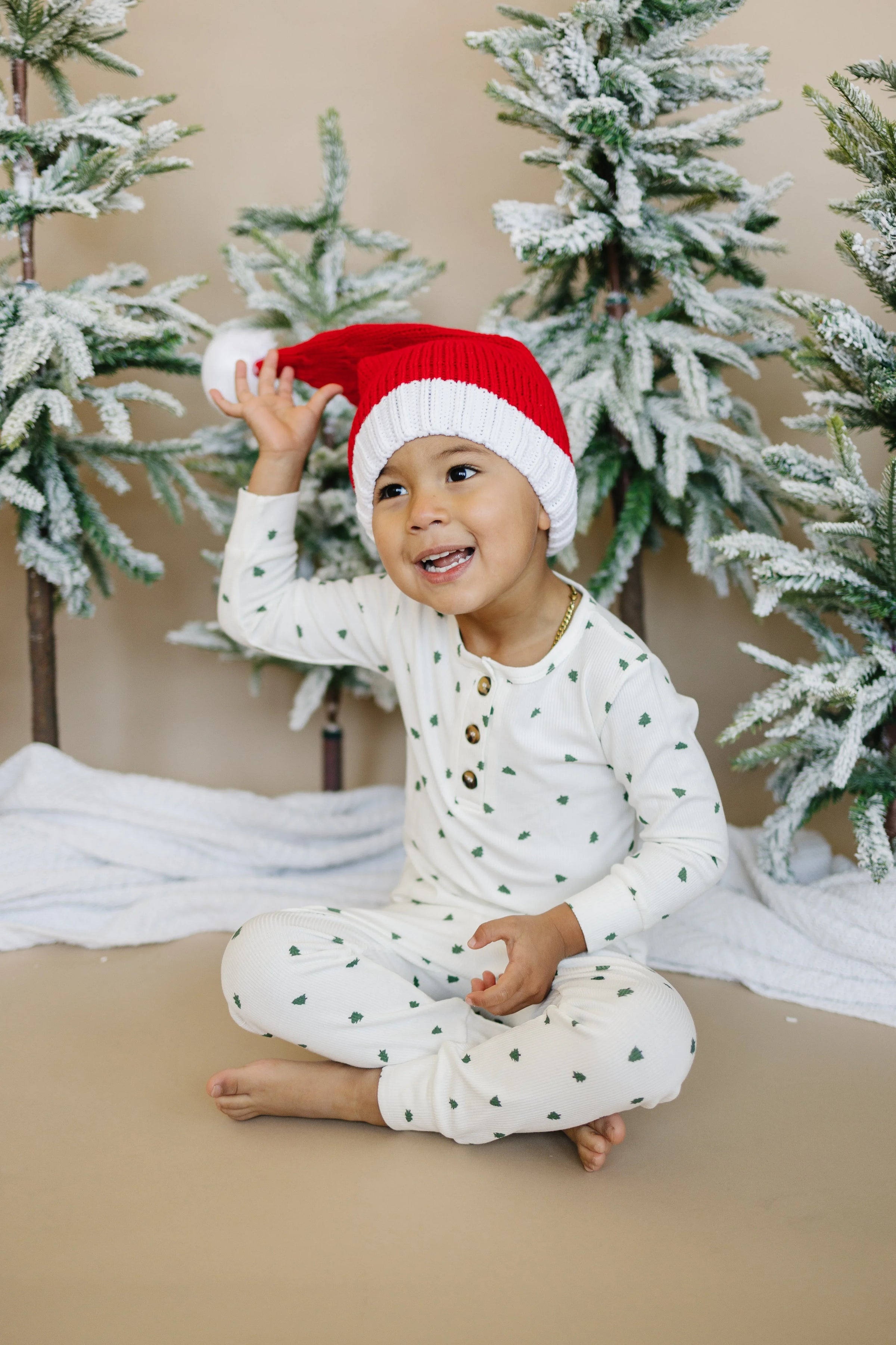 Tiny Trees Ribbed Bamboo 2pc Henley Pajamas - BIG FRENCHIES