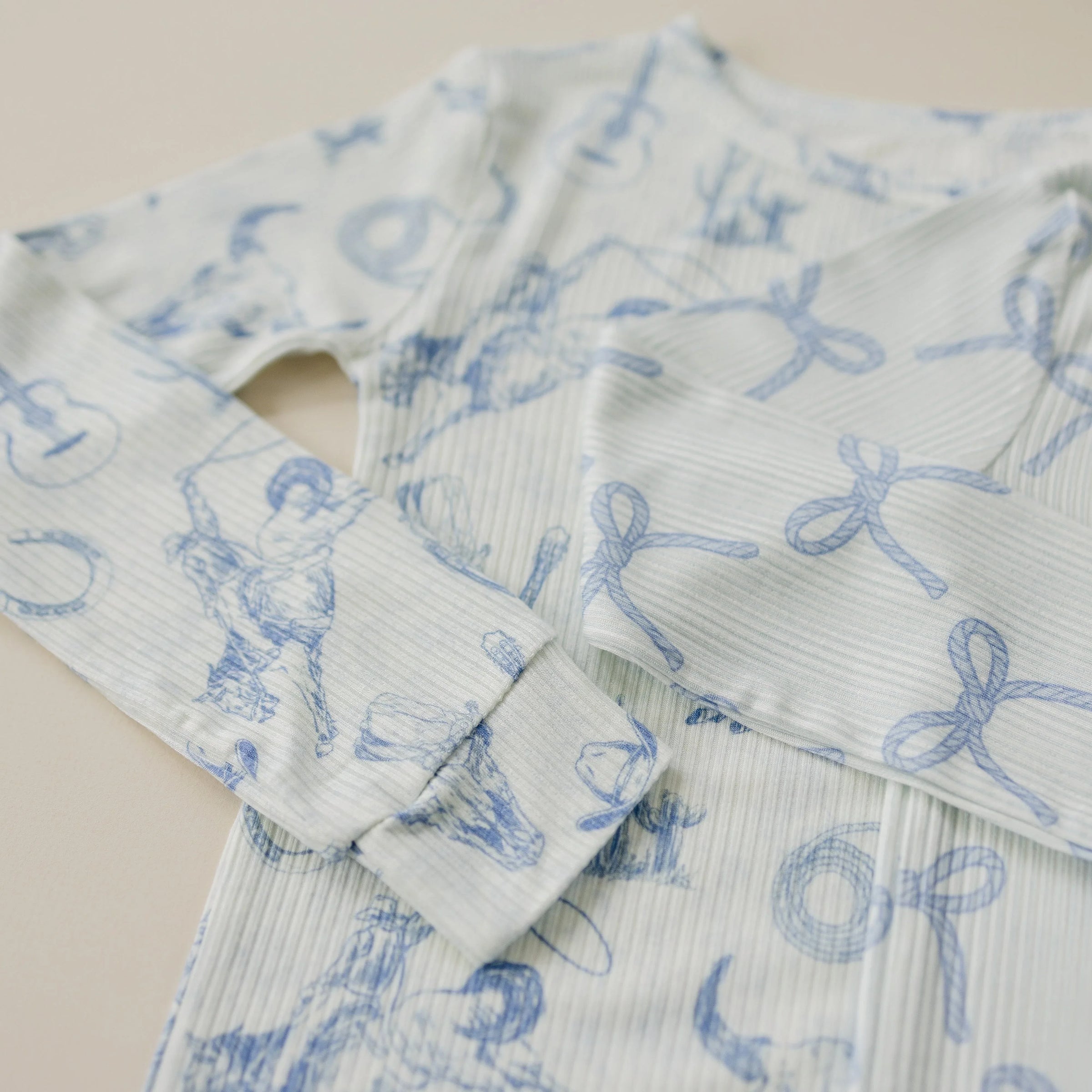 Cowboy Blues 2pc Ribbed Bamboo Pajamas - BIG FRENCHIES