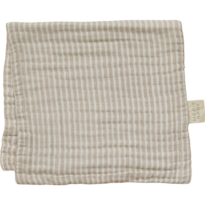 Taupe Stripe Muslin Burp Cloth - BIG FRENCHIES