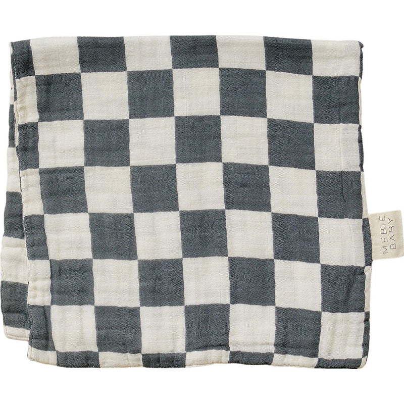 Charcoal Checkered Muslin Burp Cloth - BIG FRENCHIES