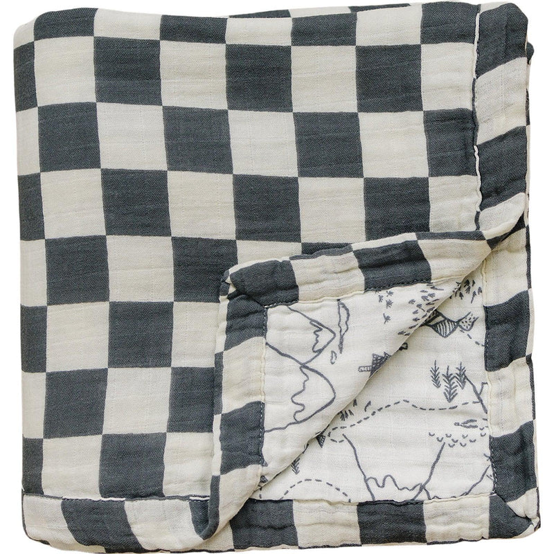 Charcoal Checkered + Summit Muslin Quilt - BIG FRENCHIES