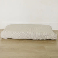 Taupe Stripe Muslin Changing Pad Cover - BIG FRENCHIES