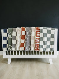 Navy Checkered Plush Blanket - BIG FRENCHIES